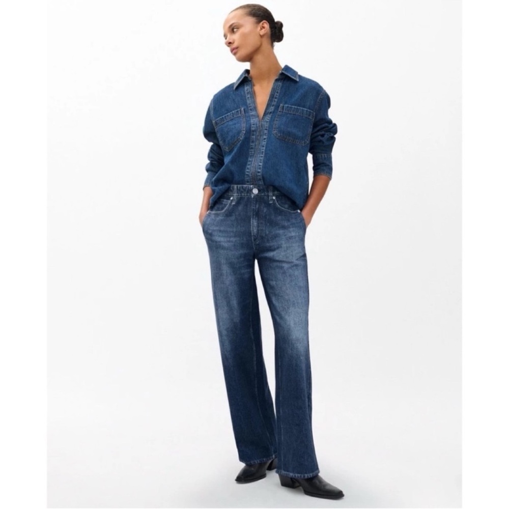 NWT Rag & Bone Miramar Wide-Leg Sweatpant Jeans Lenox Dark Blue Small - Picture 12 of 12